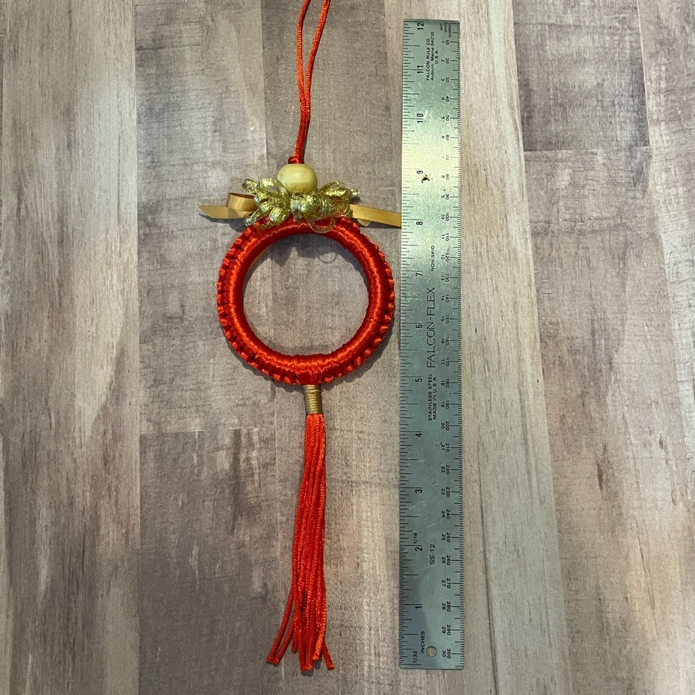 SET OF 4 HANDMADE MACRAME CHRISTMAS ORNAMENTS - Picture 9 of 12